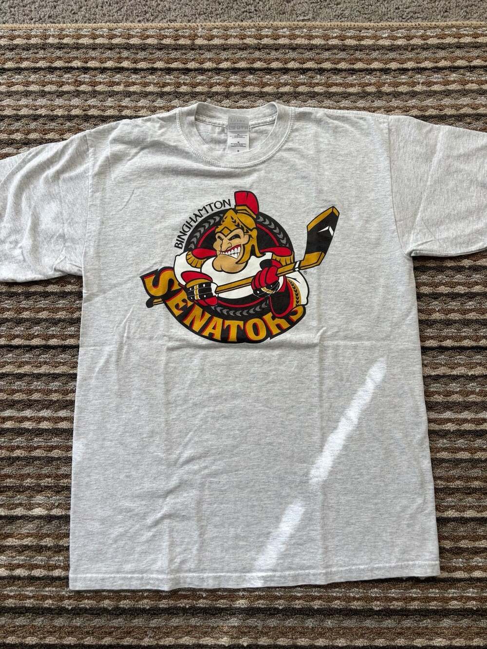 Gildan Binghamton Senators T-Shirt Size M Grey AHL Hockey